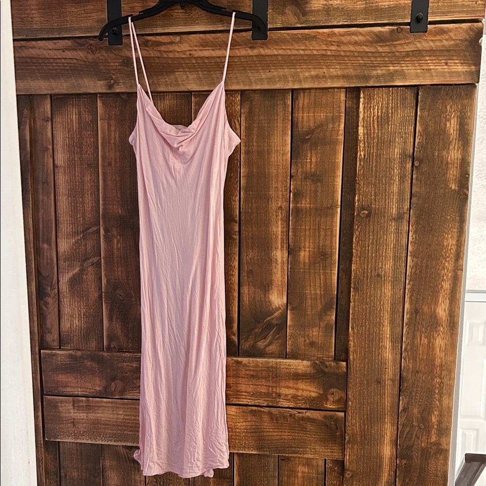 Socialite Slip Dress - Light Pink with Slit
